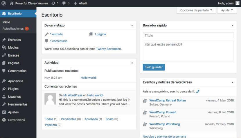 Wordpress Dashboard